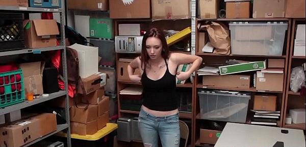  Big boobs redhead gets busted and fucked